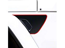 Fender Vent Premium Wrap Decal; Matte Black with a Red Outline (18-23 Jeep Wrangler JL)