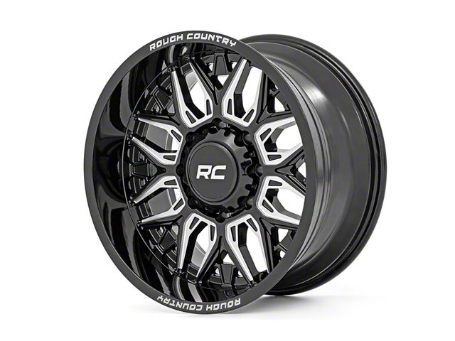 Rough Country 86 Series Gloss Black Milled Wheel; 20x10 (18-24 Jeep Wrangler JL)