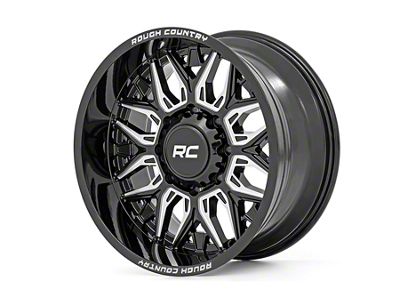 Rough Country One-Piece Series 86 Gloss Black Milled Wheel; 20x10 (18-23 Jeep Wrangler JL)