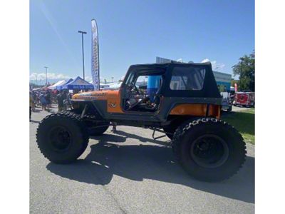 Wizard Works Offroad Comp Cut Rear Armor with Tube Flares; Bare Steel (97-06 Jeep Wrangler TJ)