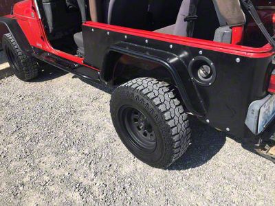 Wizard Works Offroad Rear Armor with Tube Flares; Bare Steel (04-06 Jeep Wrangler TJ Unlimited)