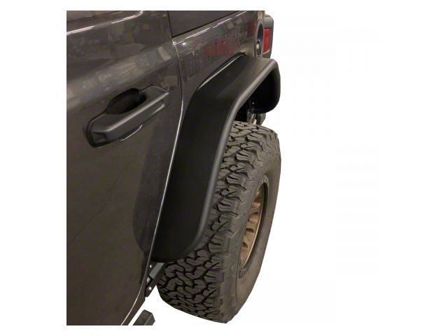 Rear Tube Fender Flares; Black (18-24 Jeep Wrangler JL)