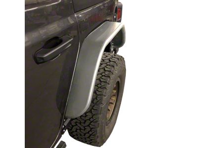 Rear Tube Fender Flares; Raw (18-24 Jeep Wrangler JL)