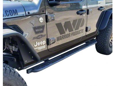 Side Plates; Smooth Black (18-23 Jeep Wrangler JL 4-Door)
