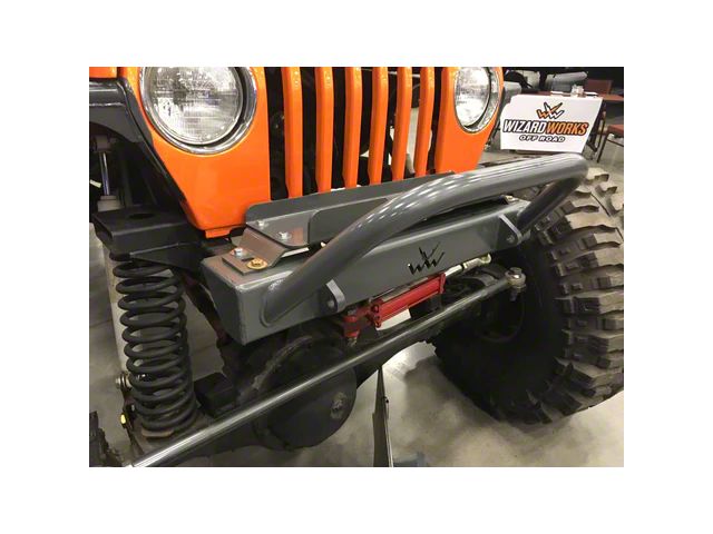 Wizard Works Offroad Stubby Front Bumper with Bull Bar; Bare Steel (97-06 Jeep Wrangler TJ)