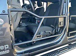 Front Adventure Tube Doors; Black (18-23 Jeep Wrangler JL)