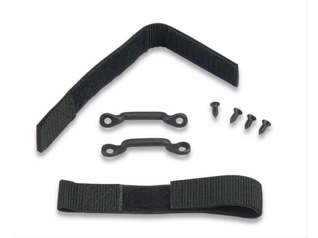 Front Door Limiting Strap Kit; Black (07-24 Jeep Wrangler JK & JL)