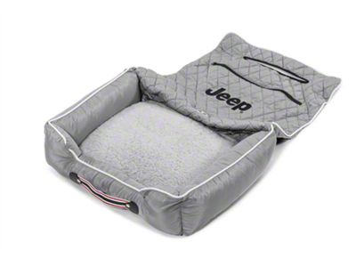PetBed2Go Seat Cover with Jeep Letters; Gray (Universal; Some Adaptation May Be Required)