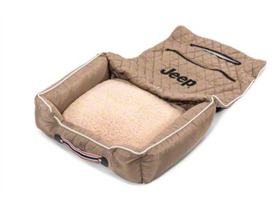 PetBed2Go Seat Cover with Jeep Letters; Tan (Universal; Some Adaptation May Be Required)