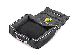 PetBed2Go Seat Cover with Jeep Smiley Face; Black (Universal; Some Adaptation May Be Required)