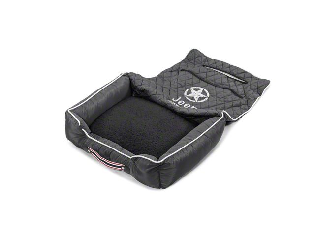 PetBed2Go Seat Cover with Jeep Star; Black (Universal; Some Adaptation May Be Required)