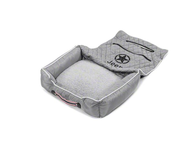 PetBed2Go Seat Cover with Jeep Star; Gray (Universal; Some Adaptation May Be Required)