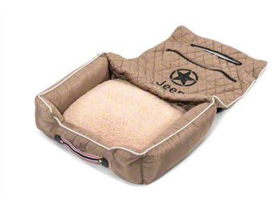 PetBed2Go Seat Cover with Jeep Star; Tan (Universal; Some Adaptation May Be Required)