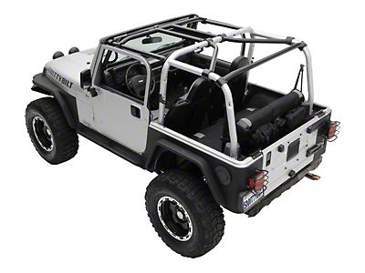 Smittybilt Jeep Wrangler SRC Cage Kit - 7 Piece - Gloss Black 76900 (97-06 Jeep  Wrangler TJ)