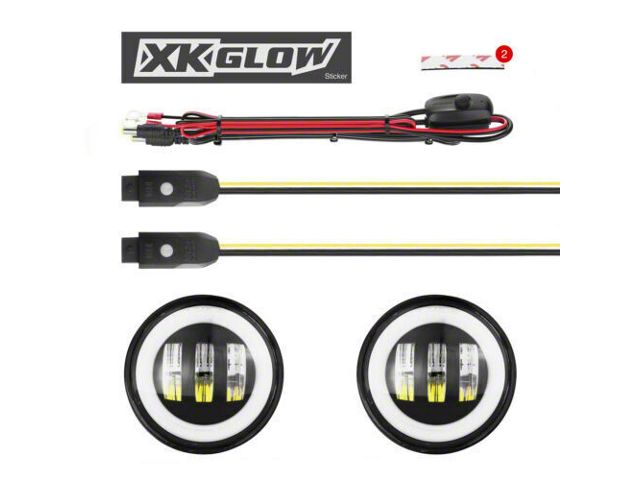 XK Glow 4-Inch RGB LED Fog Lights (18-24 Jeep Wrangler JL)