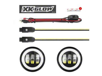 XK Glow 4-Inch RGB LED Fog Lights (18-23 Jeep Wrangler JL)