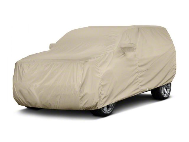 Covercraft Custom Car Covers Flannel Car Cover; Tan (76-86 Jeep CJ7 w/ Spare Tire)