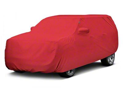 Covercraft Custom Car Covers Form-Fit Car Cover; Bright Red (76-86 Jeep CJ7 w/ Spare Tire)