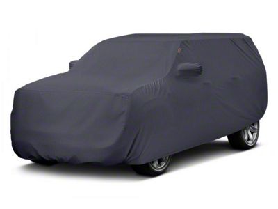 Covercraft Custom Car Covers Form-Fit Car Cover; Charcoal Gray (76-86 Jeep CJ7 w/ Spare Tire)