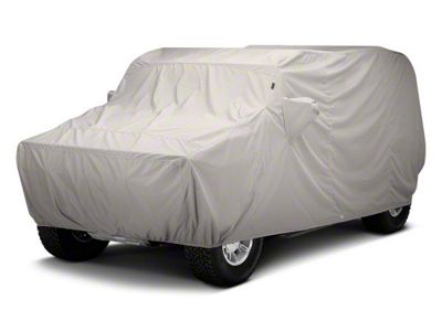 Covercraft Custom Car Covers WeatherShield HD Car Cover; Gray (76-86 Jeep CJ7 w/ Spare Tire)