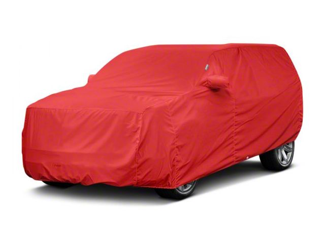 Covercraft Custom Car Covers WeatherShield HP Car Cover; Red (76-86 Jeep CJ7 w/o Spare Tire)