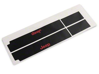 Jeep Licensed by RedRock Carbon Fiber Door Sill Decal; Red (20-24 Jeep Gladiator JT)