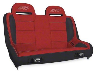 PRP Elite Series Rear Bench Seat; Red (07-24 Jeep Wrangler JK & JL 4-Door)