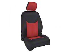 PRP Front Seat Covers; Black and Red (13-18 Jeep Wrangler JK)