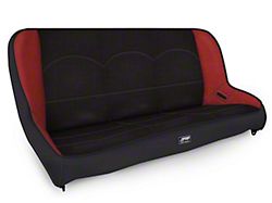 PRP Low Back Rear Bench Seat; Black and Red (07-23 Jeep Wrangler JK & JL 4-Door)