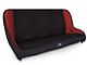 PRP Low Back Rear Bench Seat; Black and Red (07-24 Jeep Wrangler JK & JL 4-Door)