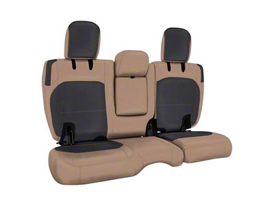 PRP Rear Bench Seat Cover; Black and Tan (18-24 Jeep Wrangler JL 4-Door w/ Leather Interior)