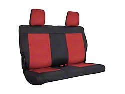 PRP Rear Seat Cover; Black and Red (07-10 Jeep Wrangler JK 2-Door)