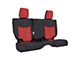 PRP Rear Seat Cover; Black and Red (13-18 Jeep Wrangler JK 2-Door)