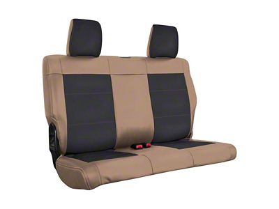 PRP Rear Seat Cover; Black and Tan (07-10 Jeep Wrangler JK 4-Door)