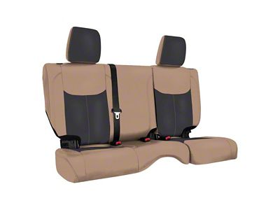 PRP Rear Seat Cover; Black and Tan (13-18 Jeep Wrangler JK 2-Door)