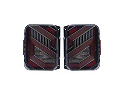 Empire Offroad LED Zues Series LED Tail Lights; Black Housing; Red Lens (07-18 Jeep Wrangler JK)
