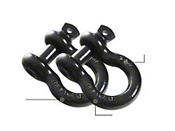 Overland Vehicle Systems 3/4-Inch 4.75-Ton Recovery Shackles; Black