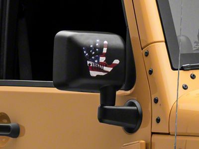 Jeep Licensed by RedRock Jeep Wave Grille Decal; Real Flag (87-18 Wrangler YJ, TJ & JK)