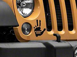 Officially Licensed Jeep Jeep Peace Grille Decal; Gloss Black (87-18 Wrangler YJ, TJ & JK)