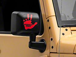 Officially Licensed Jeep Jeep Peace Grille Decal; Red (87-18 Wrangler YJ, TJ & JK)