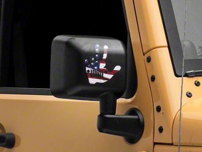 Jeep Licensed by RedRock Jeep Peace Grille decal; Real Flag (87-18 Wrangler YJ, TJ & JK)