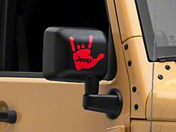 Officially Licensed Jeep Jeep Metal Decal; Red (87-18 Wrangler YJ, TJ & JK)