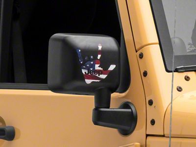 Jeep Licensed by RedRock Jeep Metal Decal; Real Flag (87-18 Wrangler YJ, TJ & JK)