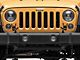 Jeep Licensed by RedRock Jeep Metal Grille Decal; Gloss Black (87-18 Wrangler YJ, TJ & JK)