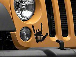 Officially Licensed Jeep Jeep Metal Grille Decal; Matte Black (87-18 Wrangler YJ, TJ & JK)