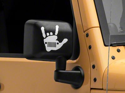 Officially Licensed Jeep Jeep Metal Grille Decal; White (87-18 Wrangler YJ, TJ & JK)