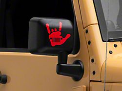 Officially Licensed Jeep Jeep Metal Grille Decal; Red (87-18 Wrangler YJ, TJ & JK)