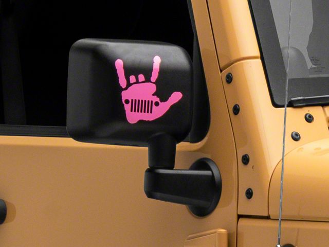 Jeep Licensed by RedRock Jeep Metal Grille Decal; Pink (87-18 Wrangler YJ, TJ & JK)