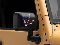Officially Licensed Jeep Jeep Metal Grille Decal; Real Flag (87-18 Wrangler YJ, TJ & JK)