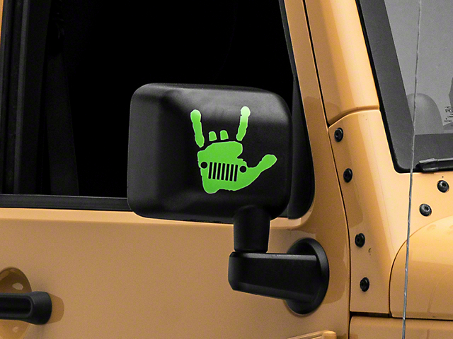 Officially Licensed Jeep Jeep Metal Grille Decal; Lime (87-18 Wrangler YJ, TJ & JK)